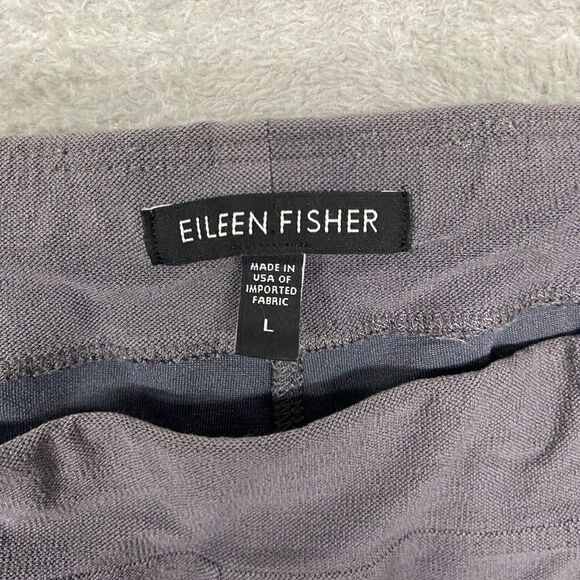 Eileen Fisher Pants Womens L Gray Pull On Elastic Waist Tapered Comfort Stretch - Picture 2 of 9